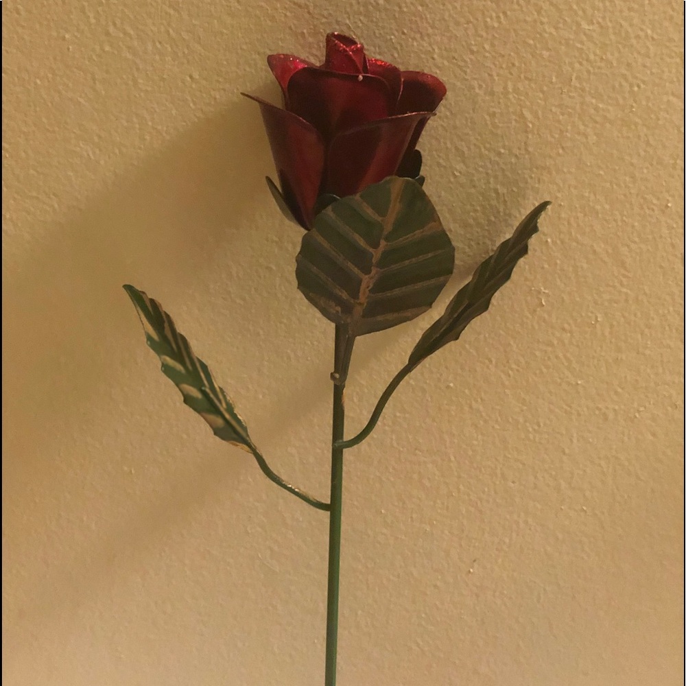 Metal forged rose